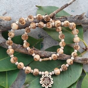Shree Radha Flower shape locket mala with radha tulsi beads