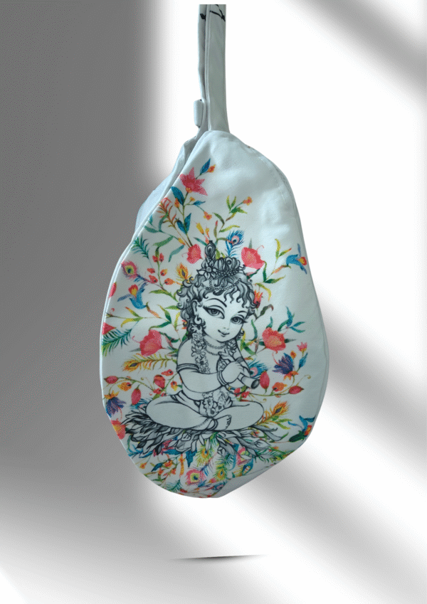 Little Kanha White Multi Print Bead Bag - Image 2