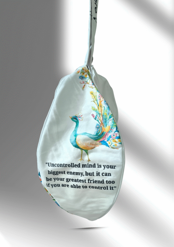 Little Kanha White Multi Print Bead Bag - Image 4