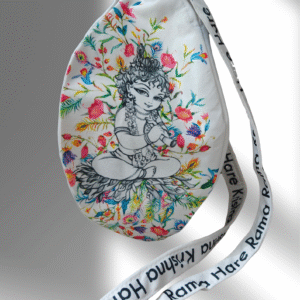 Little Kanha White Multi Print Bead Bag