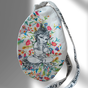 Little Kanha White Multi Print Japa Bag
