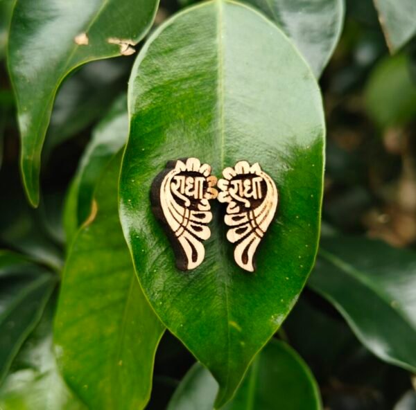 Peacock Shaped Radha Naam Tulsi Earrings