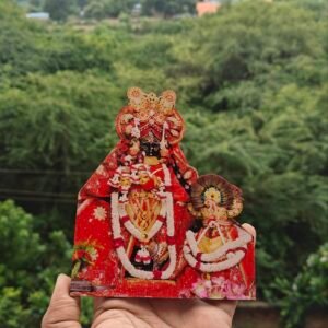 Radhavallabh Ji Wooden Cutout - red