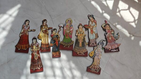 Radha Rani Ashtasakhia MDF Cutout – Divine Temple Decor - Image 2