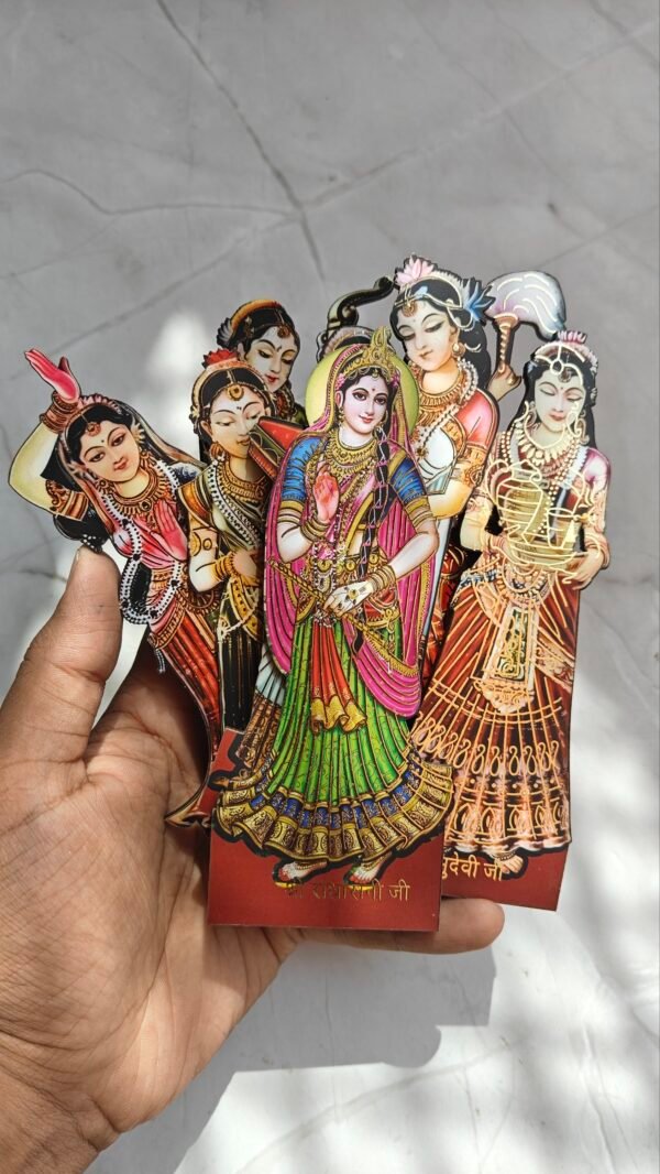 Radha Rani Ashtasakhia MDF Cutout – Divine Temple Decor
