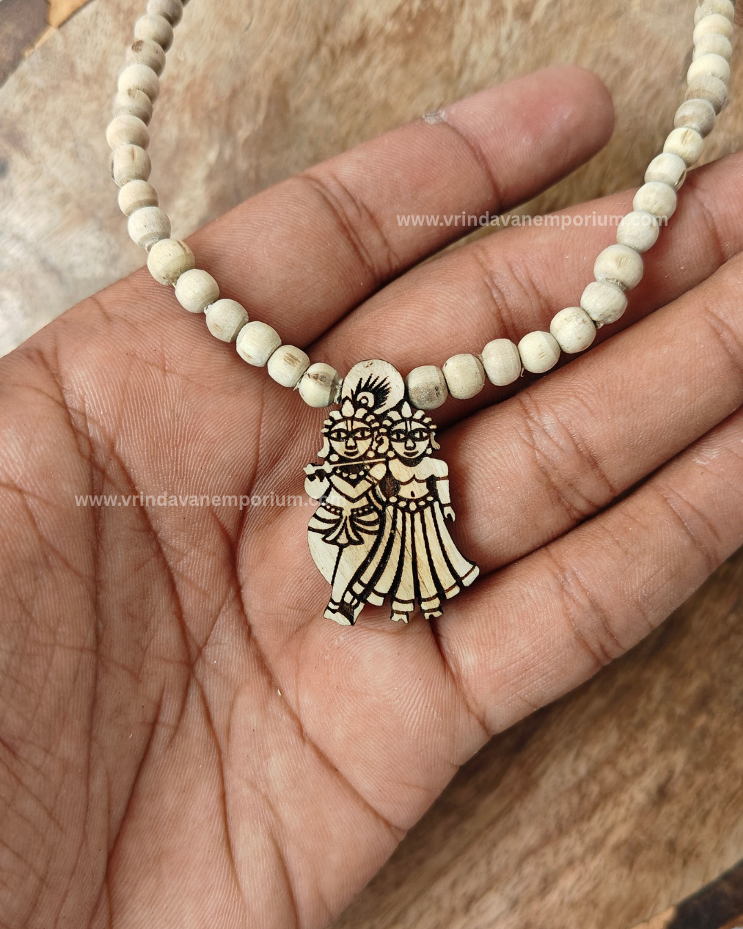 Radha Krishna Tulsi locket mala - Image 2