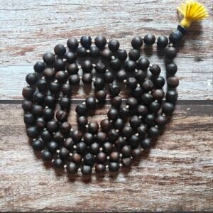 Desi ghee prepared black Tulsi japmala 108+1 beads ( 12 mm)