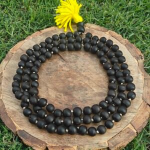 Desi ghee prepared black Tulsi japmala 108+1 beads ( 10 mm)
