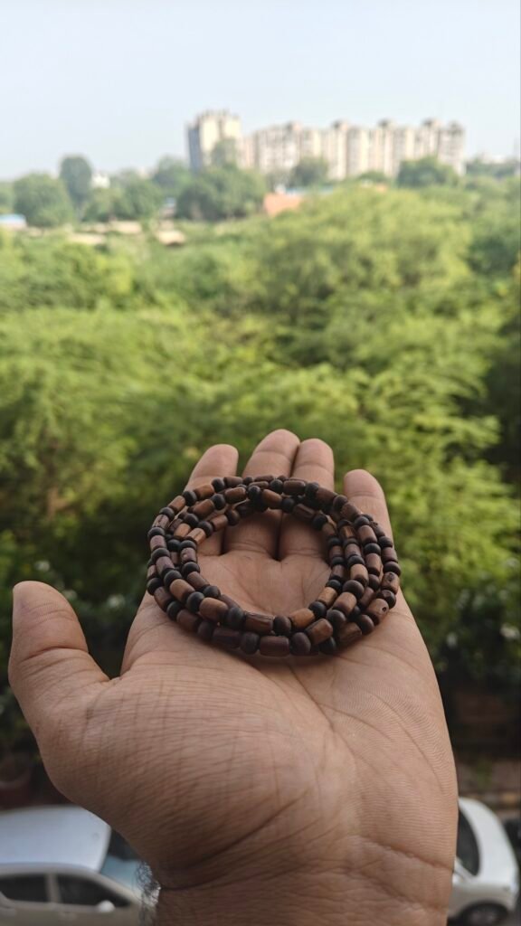 Black brown tulsi kanthi mala