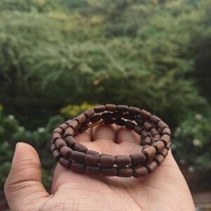 Brown tulsi kanthi mala barrel shape