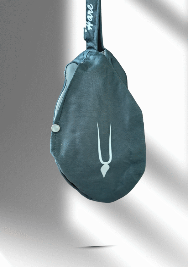 Krishna with flute black japa bag - Image 2
