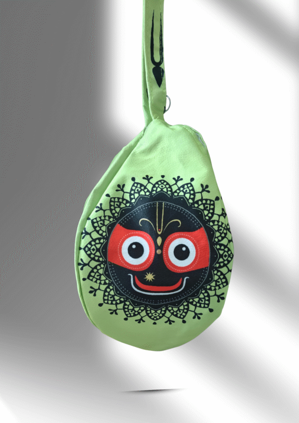 Jagannath Ji green multi printed japa bag - Image 3