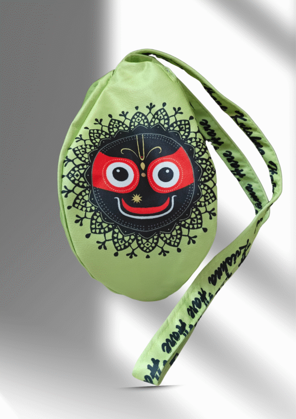 Jagannath Ji green multi printed japa bag