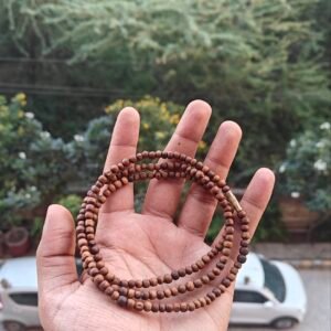 Light brown gol daana Tulsi kanthi mala 2 round