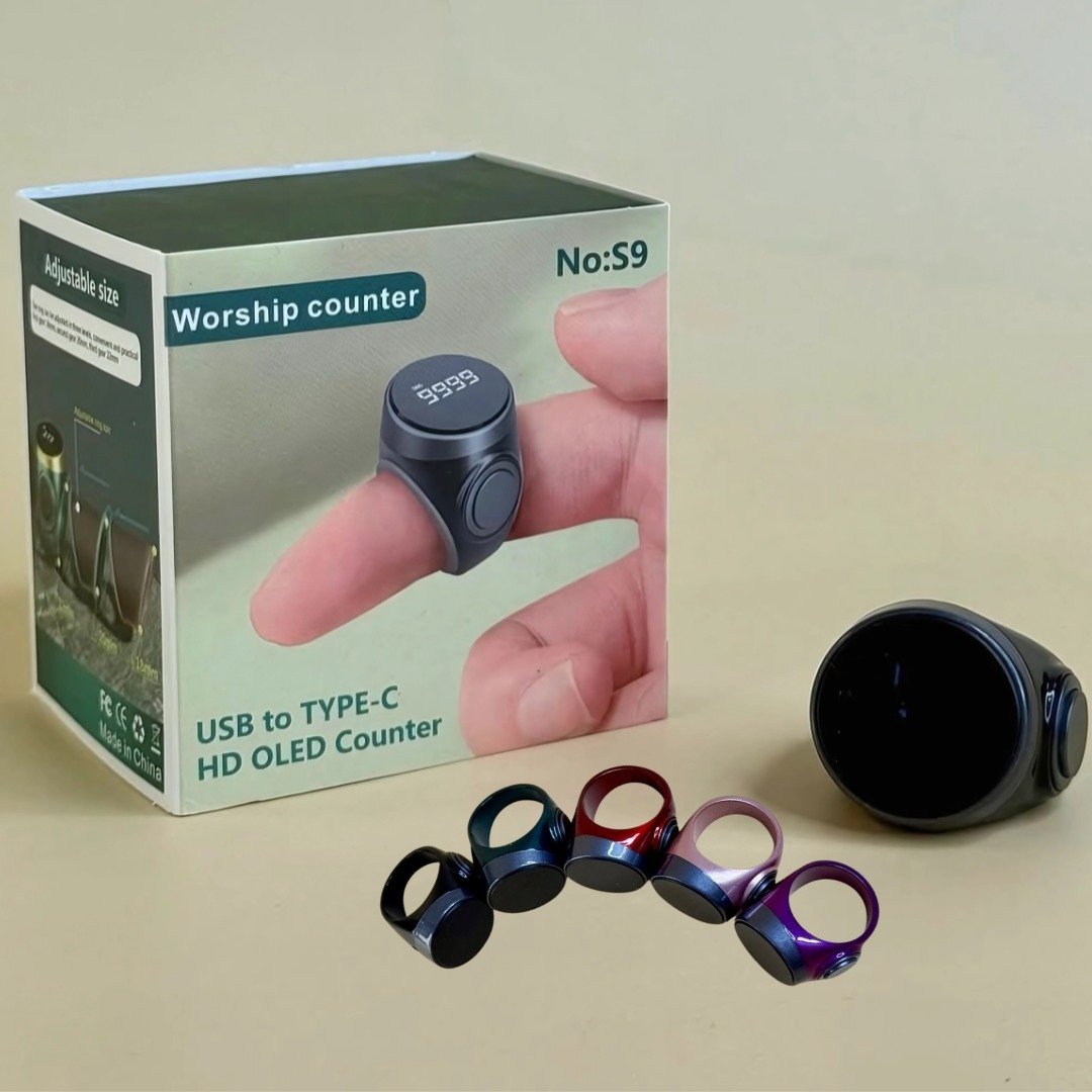 Rechargeable S9 Digital Finger counter with digit OLED display - Type C Charging