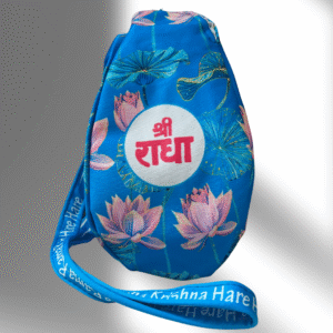 Shree Radha Floral Style blue Japa Bag