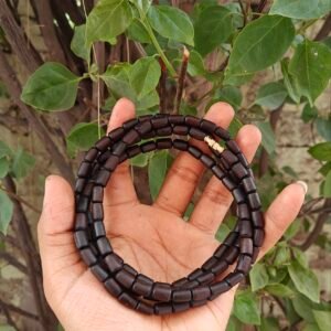 3 Round Black Long Beads Tulsi Kanthi Mala