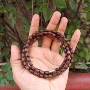 2 Round Brown Tulsi Kanthi Mala (long beads)
