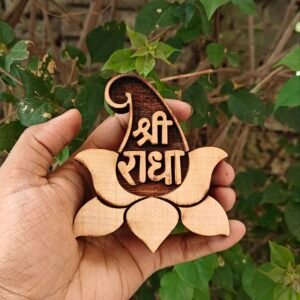 Shree Radha Kamal Shape Kadamb Wood Naam Seva