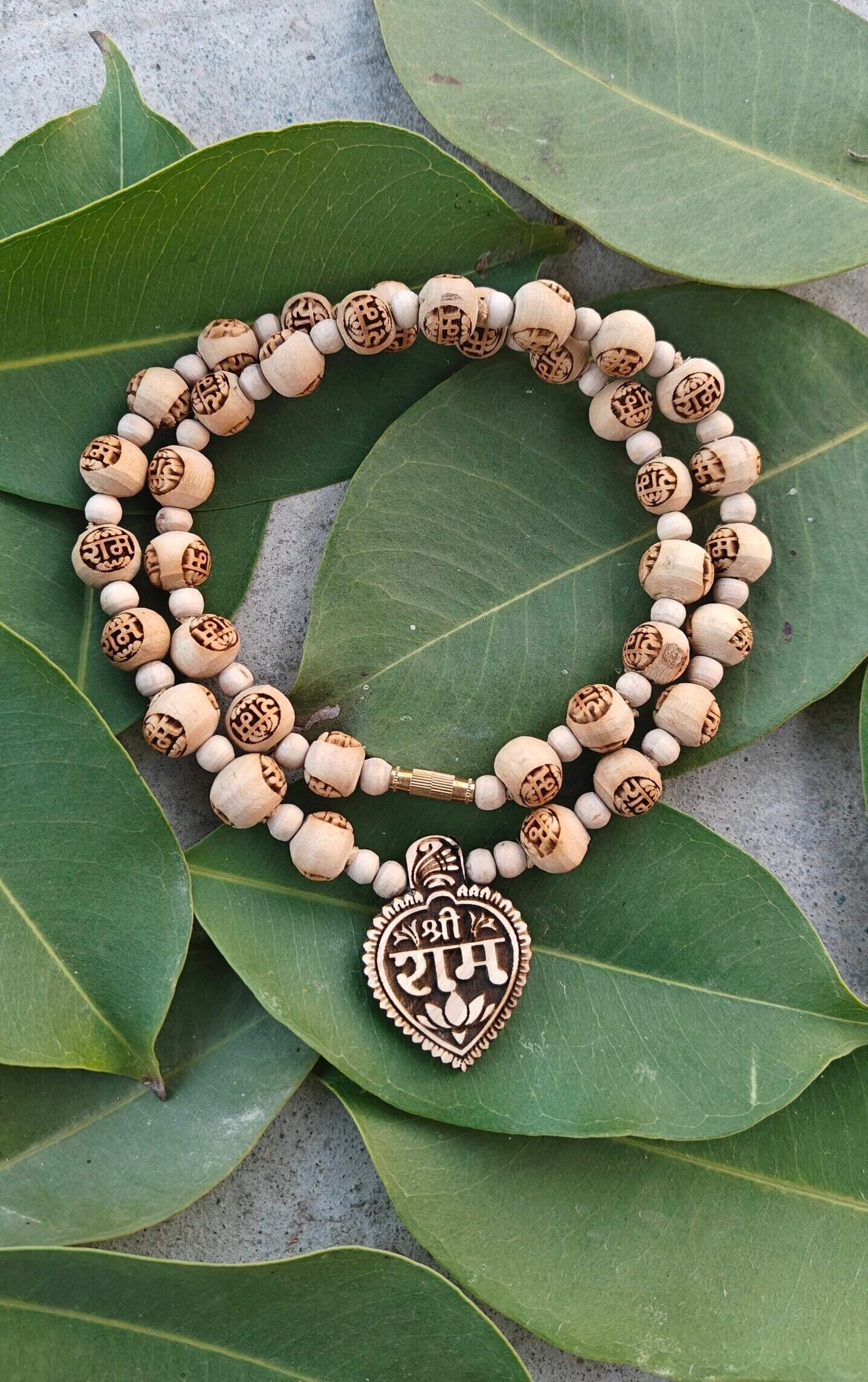 Shree ram Tulsi locket mala with ram name tulsi beads - Image 1