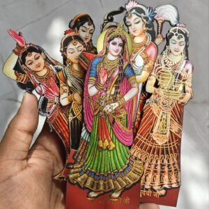 Radha Rani Ashtasakhia MDF Cutout – Divine Temple Decor - Thumbnail Image 1