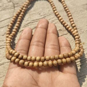 Light brown gol daana Tulsi kanthi mala 2 round - Thumbnail Image 2