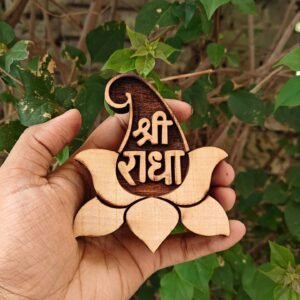 Shree Radha Kamal Shape Kadamb Wood Naam Seva - Thumbnail Image 1