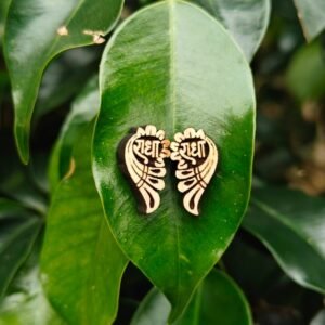 Peacock Shaped Radha Naam Tulsi Earrings