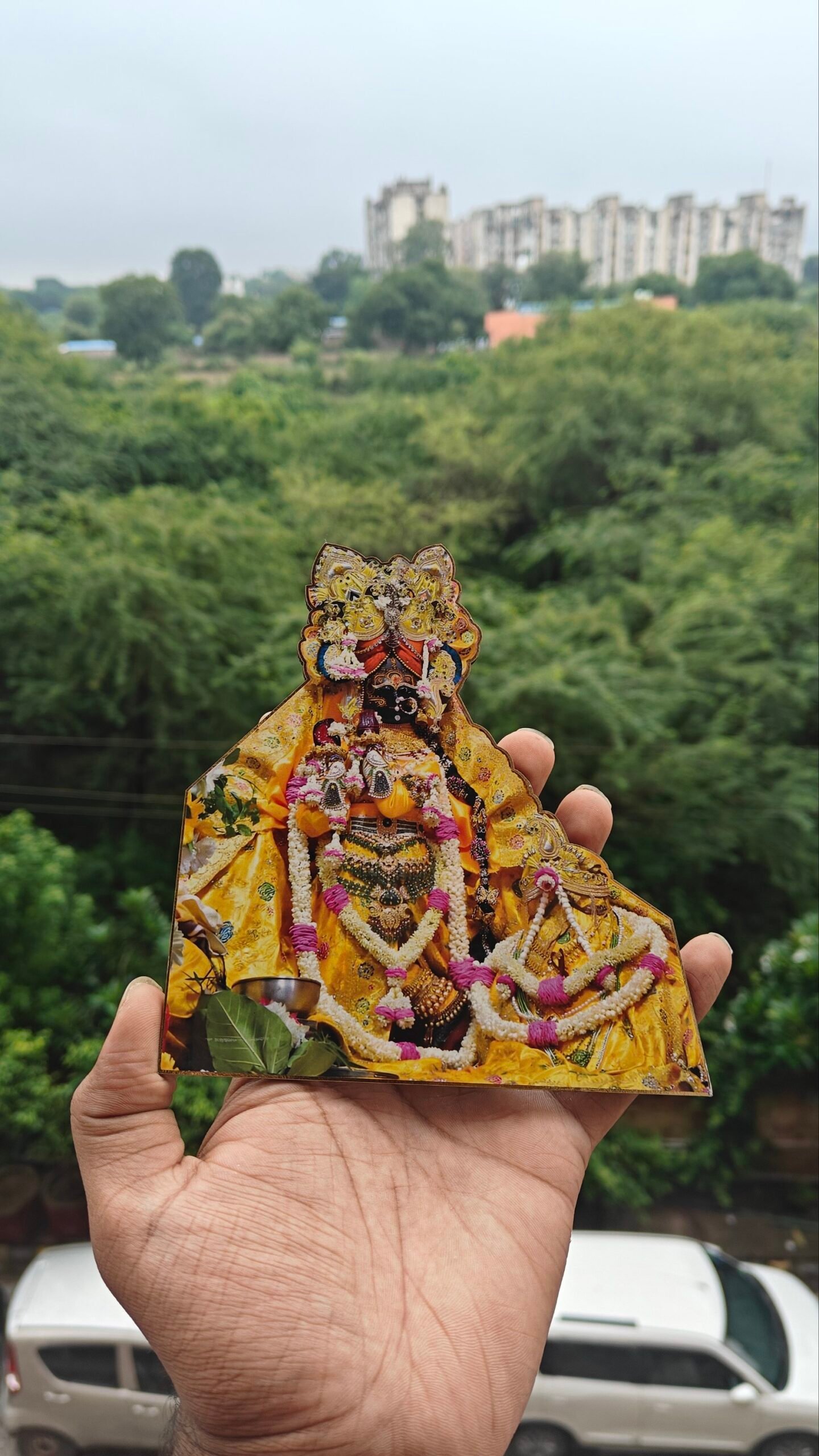 Radhavallabh Ji Wooden Cutout - Image 1