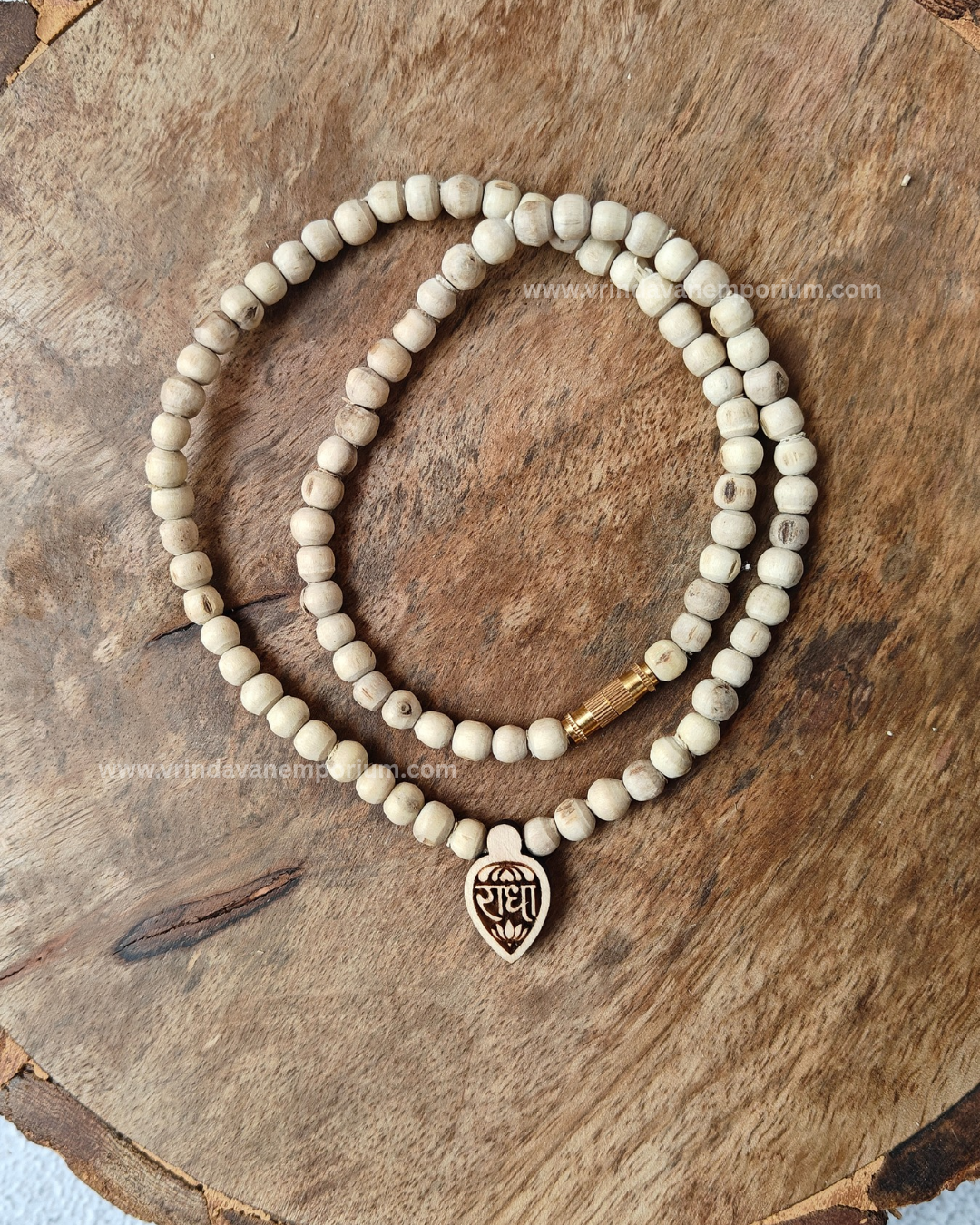 Radha Naam Tulsi Kanthi Locket Mala - Image 1