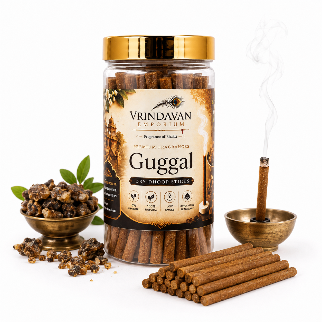 Guggal Dry Dhoop Sticks | Traditional Natural Fragrance for Pooja & Temple | 150g - Image 1