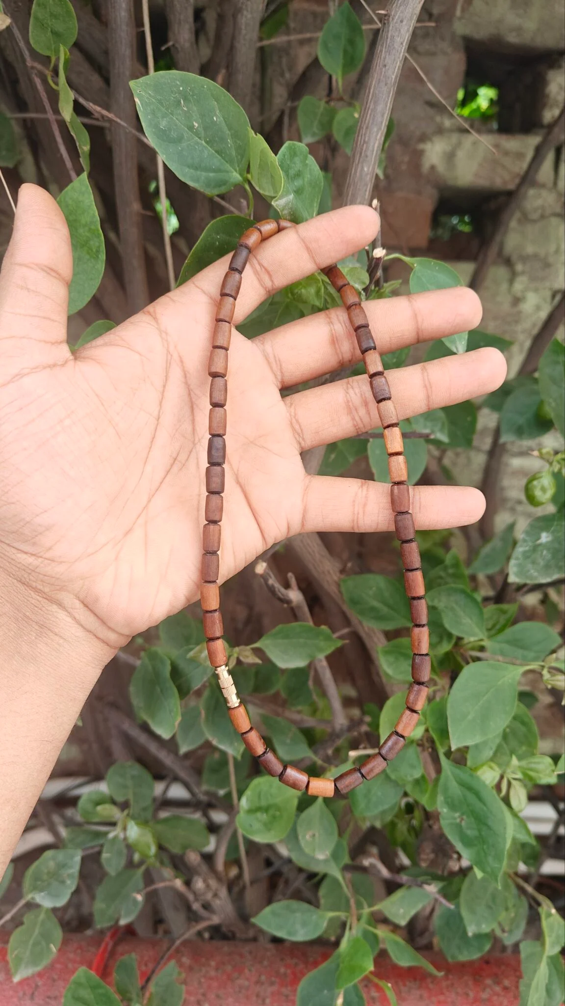 1 Round Brown Tulsi mala (Long beads) - Image 2