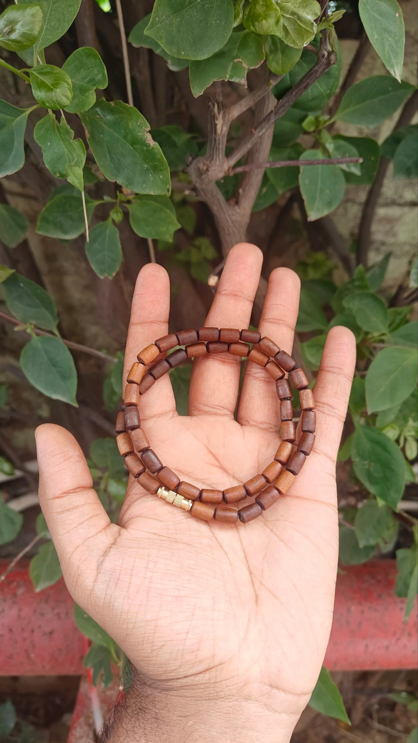 1 Round Brown Tulsi mala (Long beads) - Image 1