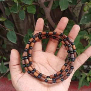 Black Brown Tulsi kanthi mala mix beads
