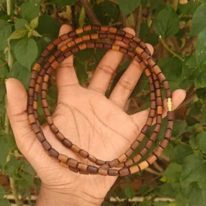 3 Round Brown Tulsi Kanthi Mala ( long beads)