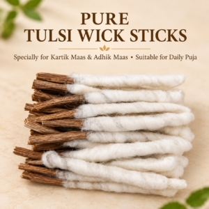Pure Tulsi Wood Wick Sticks | Traditional Puja & Deepak Seva Wicks (Pack of 36 sticks)