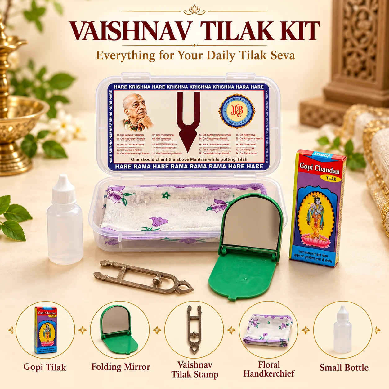 Vaishnav Tilak Kit with Gopi Chandan | Travel-Friendly Kit - Image 1