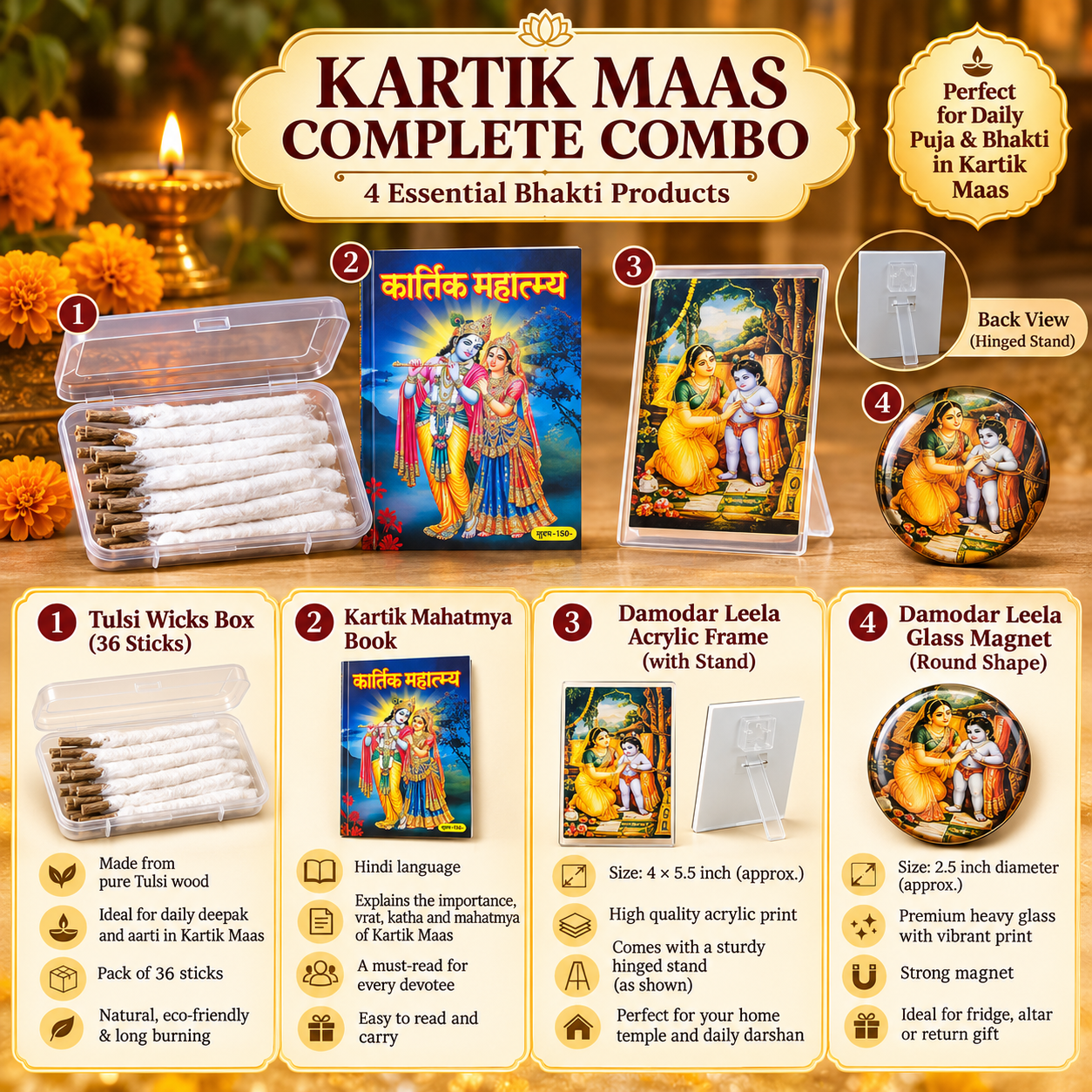 Kartik Maas Divine Seva Kit | Vrindavan Emporium - Image 2