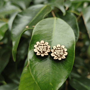 Radha Naam Tulsi Earrings ( Flower Shaped)